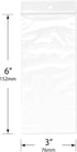 Plymor 3" x 6" Reclosable Plastic Bags, 2 Mil with Hang-Hole Zipper (Case of 1,000)