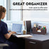 PUSU Desk Pencil Holder - PU Leather Pen Holder for Desk, Multifunctional Organizer with 4 Compartments