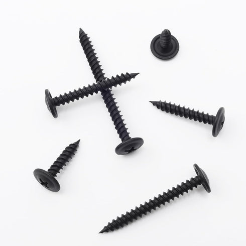 80pcs #8 × 1-1/2” Modified Truss Head Wood Screws: Phillips Drive, Black Wood Screws with Screwdriver Bit