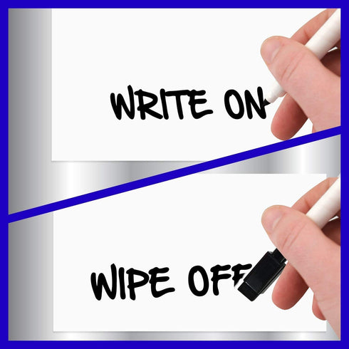 Fine Tip Dry Erase Black Markers with Magnetic Cap and Eraser, Pack of 10
