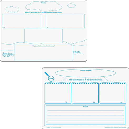 Really Good Stuff Comprehension Graphic Organizer Dry Erase Boards, Text Evidence Set