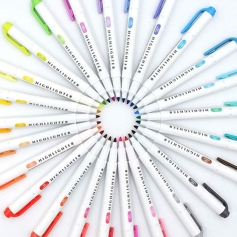 YOOUSOO 25 Pack Pastel Highlighters, Assorted Colours, Dual Tip Bible Highlighter, No Bleed Fluorescent Pens for School