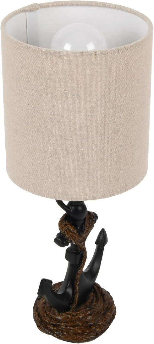 40W, (8" 8" 16" Decor Therapy Anchor Resin Accent Lamp, Easy on/Off Push-Through Light Switch, Coastal Style, Energy