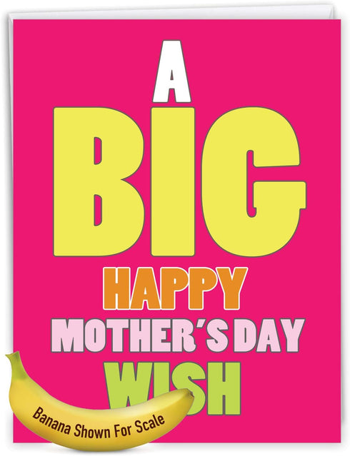 NobleWorks Jumbo Card for Mother's Day (8.5 x 11 Inch) - Big Words of Appreciation - Funny Card, Big Mother's Day Wish