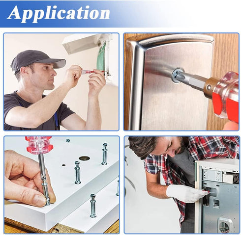 5 Pcs Stubby Magnetic Screwdriver Set, Phillips Head & Flat Head, 2-in-1 Interchangeable Bit Tool for Repair