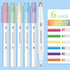 M&G 6 Pcs Cute Dual Tip Highlighters, Rainbow Color No Bleed Quick Dry Chisel Tip for School, Office, Bible Notes