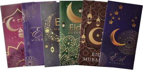 Pack 6 6 AMN-456 Set 3) Islam Money Envelopes with Styles Eid Mubarak Arabic Calligraphy Cash Holder for Kids Muslim
