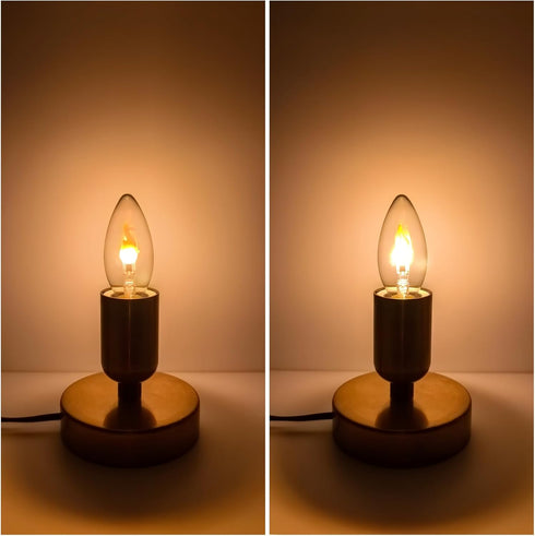 C35/Type E14 Bulb, 2W 1800K Non-Dimmable, 2-Pack B LED Flame Effect Candle Warm White Flickering Fire Flame, Ideal