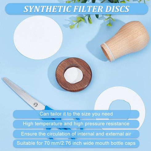 GORGECRAFT 100PCS 90 mm Synthetic Filter Discs, Cellulose Filter Paper Circular Funnel Filters for Mushroom Cultivation