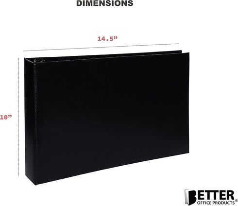 GOLD SEAL 7 Ring Executive Check Binder, Black Textured Premium Leatherette Cover, 600 Check Capacity for 9 x 13"