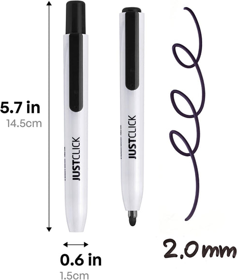 carrotez Retractable Dry Erase Markers, Low Odor Whiteboard Markers, Bullet Tip, Thin Barrel, 12 Count, Black by carrotez