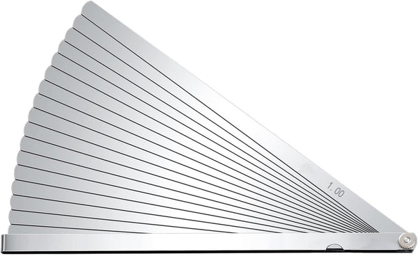 Metric Feeler Gauge Gap Measurement Tool, 12-inch Long 17 Blades 0.02-1.00mm Thickness