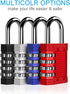 ZHEGE 4 Digit Combination Padlock for Lockers, Gym, School, Storage, Fence, Gate (2 Pack, Red)