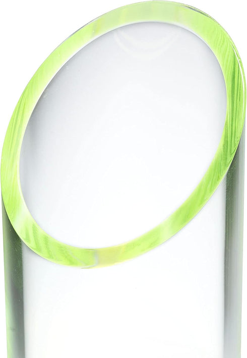 OfficeGoods Acrylic Pen & Pencil Holder - Modern Desk Organizer with Contrasting Base & Rim, Neon Green