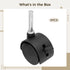 Set 5 2-Inch of Mini Crib Caster Wheels - with Brakes for Easy Mobility
