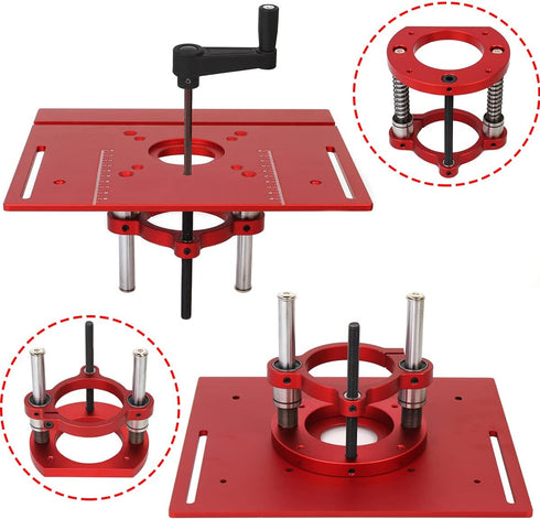KETIPED 65mm Trimming Rod,MG-061RED Adjustable Router Lift for Diameter Universal Machine,Aluminum Under-Table Router