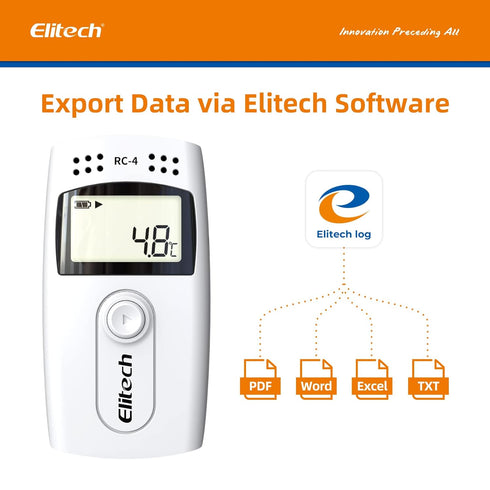 Elitech Digital Temperature Data Logger Medical Refrigerator Thermometer Vaccine Fridge Temperature Monitor, RC-4
