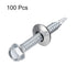 uxcell #14 x 2" Self Drilling Screws with Rubber Washer, 100pcs Zinc Plated Steel Roofing Screws with EPDM Washer
