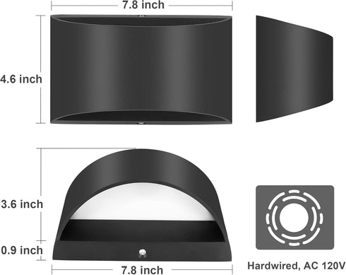 3000K/4000K/6000K Dimmable 12W 1 Pack) TRLIFE Modern Wall Sconces, Selectable and LED Wall Sconce Aluminum Wall Mounted