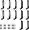 JAKOUE 12 Pcs L Brackets for Wood, 3"x1.2"x0.6" Black Metal Corner Braces, Adjustable
