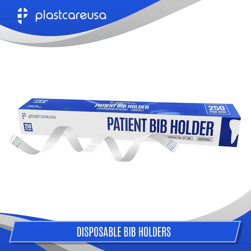 250 Disposable Bib Holders - Light Flexible Neck Holder Straps for Dental Bib, Drapes, Covers - Paper Napkin Holder