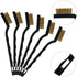 15 Pcs Mini Brass Wire Brush Set for Cleaning, Welding Slag Rust, Curved Handle Brushes