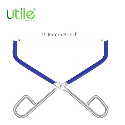 Lab Beaker Tongs, Chrome Plated Surface, Blue PVC Overmolding Cover, for 50ML-2000ML Beakers