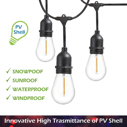 Jslinter 24-Pack LED 1W String Light Bulbs, S14 Plastic Shatterproof Vintage Style Replacement, 2200K Warm White