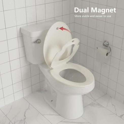 GarveeTech Elongated Toilet Seat with Built-in Toddler Seat for Easy Potty Training Slow Close Feature, Easy Install