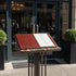 8.5 11, 4 8 Premium Vegan Leather Menu Cover x Page View Menu Folder with Clear Sleeves, Restaurant Menu Holder