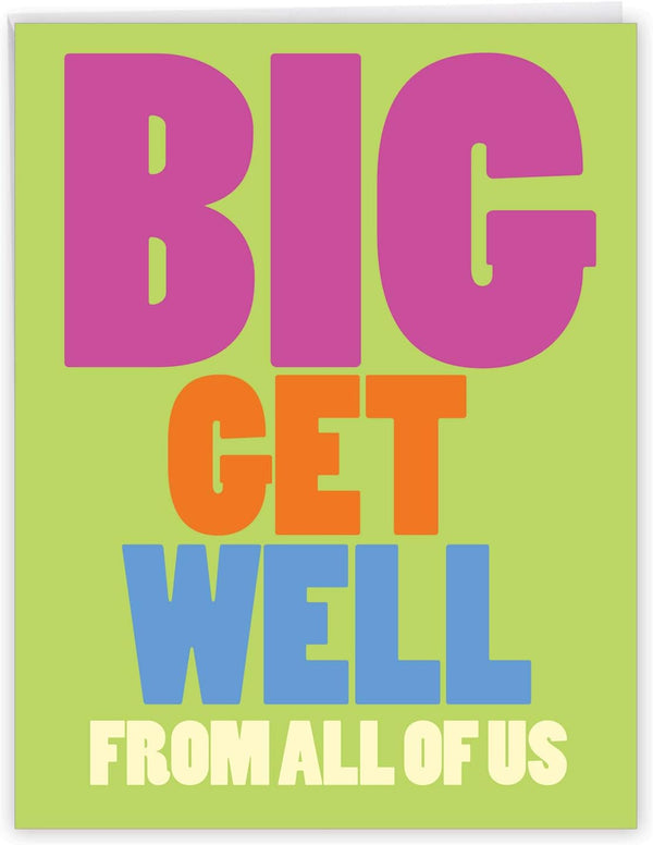 NobleWorks Jumbo Get Well Greeting Card (8.5 x 11 Inch) - Feel Better Soon Notecard