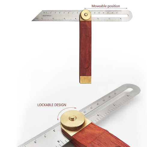 Sliding Bevel Gauge, 8 Inch T Bevel Angle Finder with Wooden Handle for Craftsman Carpenter Measurements