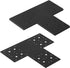 eoere 4 PCS Black T Strap Flat Tee Mending Plate, 13 Gauge Steel T Bracket for 6x6 Post and Beam