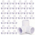 Covzoe 32 Pack 1/2 Inch 3 Way PVC Fittings, Furniture Grade Elbow
