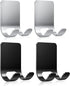 Rnodoilkfly 4Pcs Razor Holder, Shaver Hook Hanger, Multipurpose Self Adhesive Double Hooks, Silver