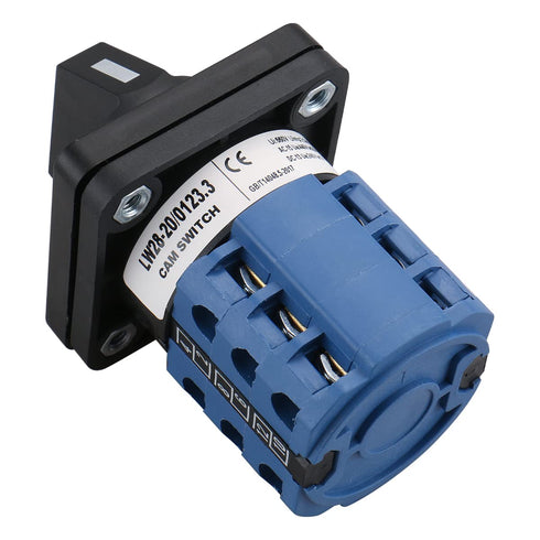 Baomain Rotary Cam Changeover Switch LW28-20/0123.3, 660V 20A, 12 Terminals, 4 Positions