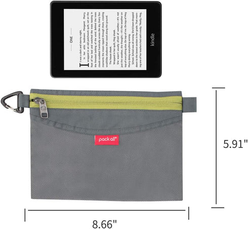 pack all Water-resistant Material Zipper Pouch, Mesh Zipper Bags for Storage, Travel, Office (Gray, Small)