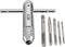 Rocaris Adjustable T-Handle Ratchet Tap Holder Wrench + 5pcs M3-M8 Metric Plug Tap