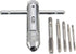 Rocaris Adjustable T-Handle Ratchet Tap Holder Wrench + 5pcs M3-M8 Metric Plug Tap