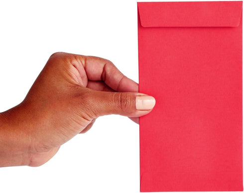 Okuna Outpost Red Envelopes for Money - 3.5 x 6.5 in, 100 Pack Paper Holders for Cash & Coins