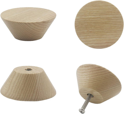 4PCS Closet 50mm/2''Diameter) Wooden Pull Handle, Solid Wood Dresser Wardrobe Door Pull,Cupboard Cabinet Bedside Table