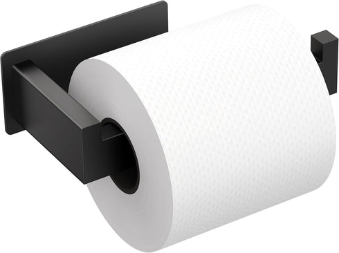 Auxmir Matte Black Toilet Paper Holder, Self Adhesive Toilet Roll Holder Wall