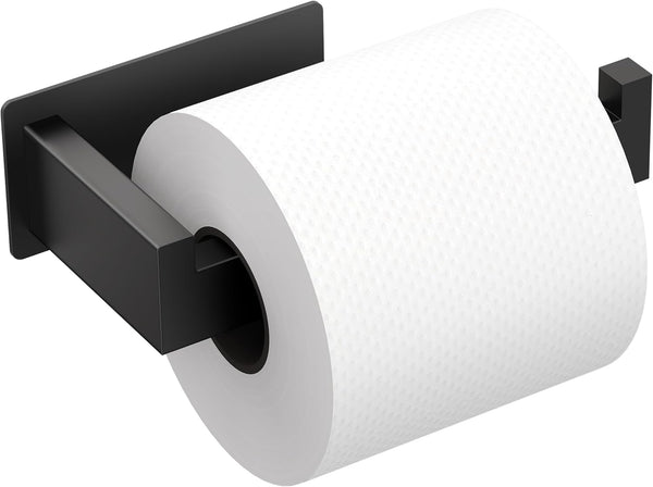 Auxmir Matte Black Toilet Paper Holder, Self Adhesive Toilet Roll Holder Wall
