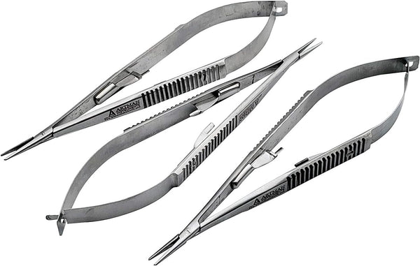 ARTMAN INSTRUMENTS 3 pcs Castroviejo Needle Holder 5.5 inches Straight with Lock