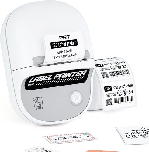 PRT T20 Label Maker, Bluetooth Portable Label Printer, 2 Inch Thermal Printer for Office, Small Business, Home
