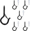 Yamlnke Heavy Duty Ceiling Screw Hooks with Safety Buckle, Black Metal, 2.16 Inches,