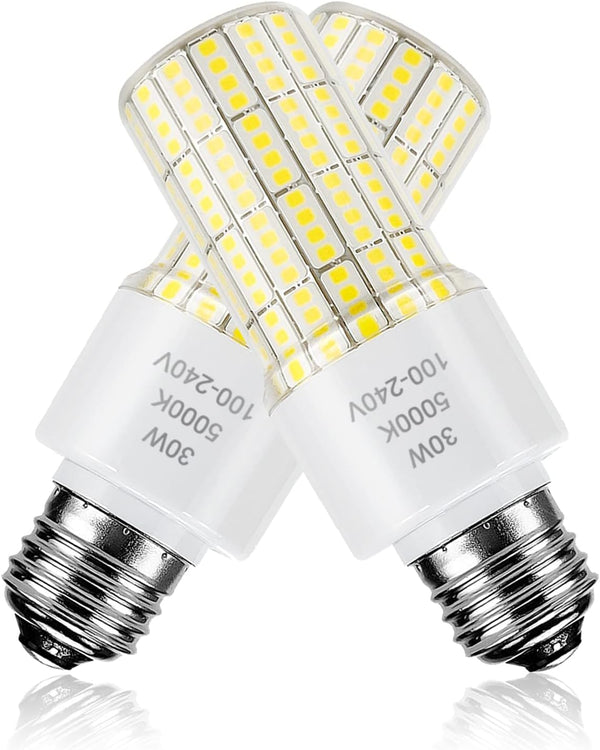 2 Pack LED Light Bulb, 30W Waterproof, 250W Equivalent, 3750 Lumen, 5000K Cool Daylight White, E26/E27