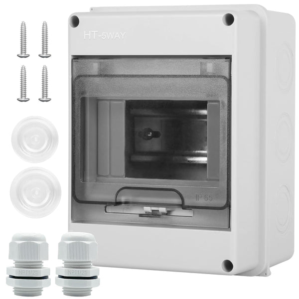 Waterproof Distribution Protection Box, ABS Plastic Breaker Electrical Box with Transparent Cover IP65