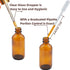 4 PACK 2 oz Dropper Bottle with Funnel, Labels & Long Pipette, 60 ml Amber Glass for Essential Oils