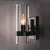 1-Light EE Eleven Master Wall Lights Contemporary Black Paint Finish Base Clear Glass Shade Sconce Wall Lamp, Wall